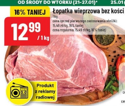 Łopatka wieprzowa bez kości promocja w POLOmarket