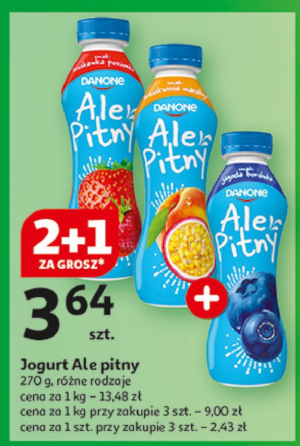 Jogurt truskawka-poziomka Danone ale pitny Ale danone promocja