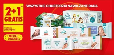 Chusteczki nawilżane Dada różne rodzaje promocja w Biedronka