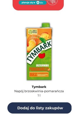 Napój brzoskwinia-pomarańcza 1l promocja w Dino