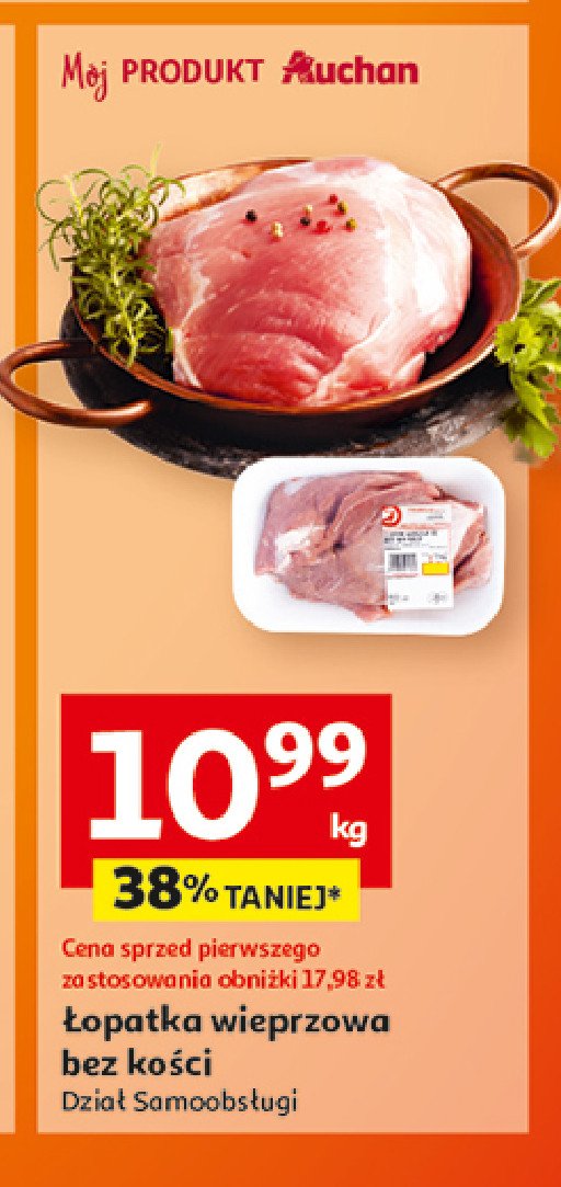 Łopatka wieprzowa bez kości Auchan promocja w Auchan