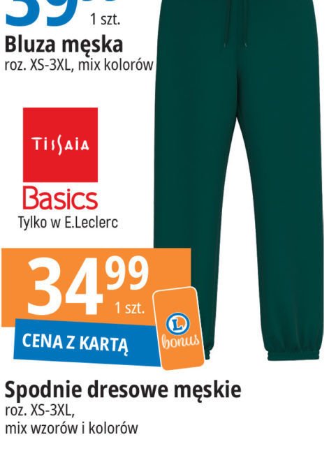 Spodnie m臋skie dresowe Tissaia promocja