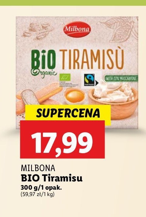 Tiramisu bio Milbona promocja