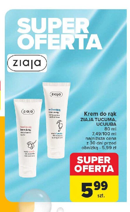 Nawilżający krem do rąk masło ucuuba Ziaja promocja