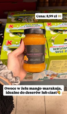 Owoce do deserów Biedronka Mango-Marakuja w żelu promocja w Biedronka