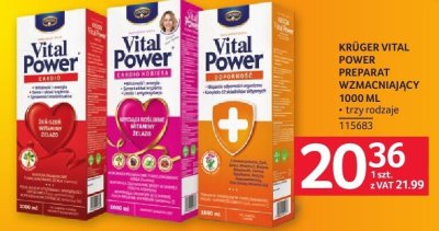 Preparat Krüger Vital Power probiomix wzmacniający 1000 ml, trzy rodzaje promocja w Selgros
