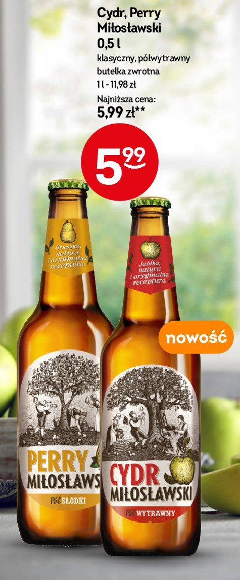 Cydr jabłkowy półwytrawny CYDR MIŁOSŁAWSKI promocja
