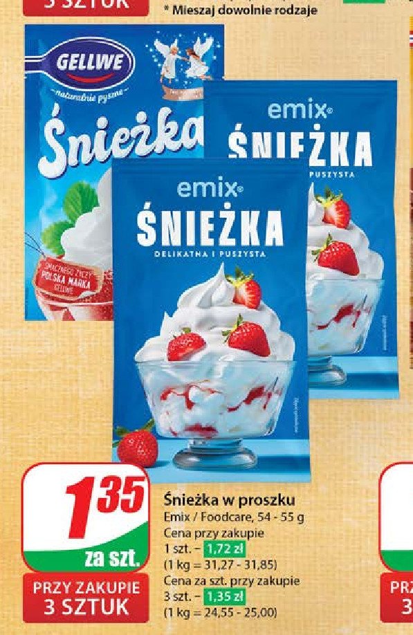 Śnieżka na mleko Emix promocja