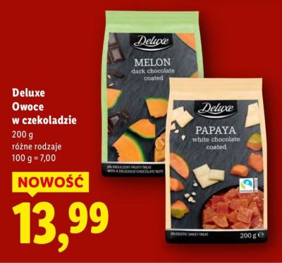Owoce Deluxe Owoce w czekoladzie promocja w Lidl