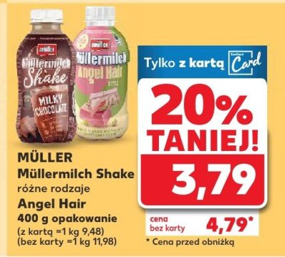 Napój mleczny Müllermilch, różne rodzaje promocja w Kaufland