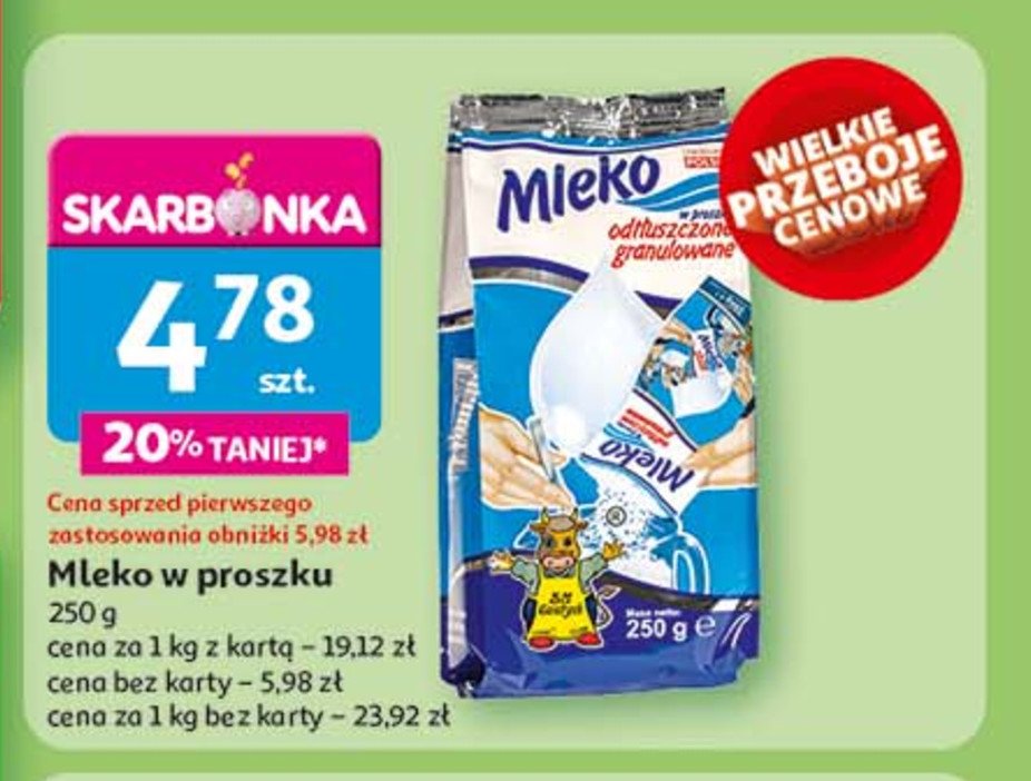 Mleko w proszku Gostyń promocja w Auchan