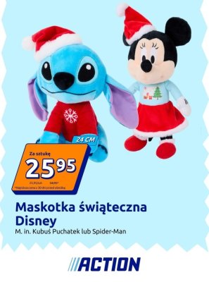 Maskotka świąteczna Disney - Stitch, Kubuś Puchatek lub Spider-Man promocja w Action