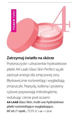 Płatki AA LAAB Glass Skin, multi-use hydrożelowe płatki rozświetlająco-wygładzające, 60 szt./1 opak. promocja w Hebe
