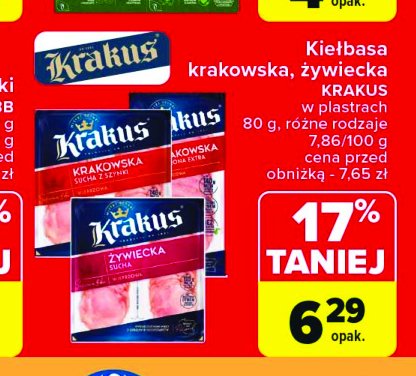 Kiełbasa krakowska pieczona extra Krakus animex promocja