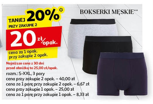 Bokserki męskie s-2xl Auchan inextenso promocja