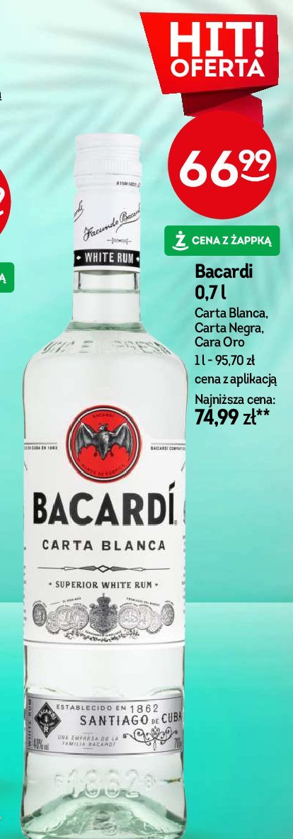 Rum Bacardi carta blanca promocja w Żabka