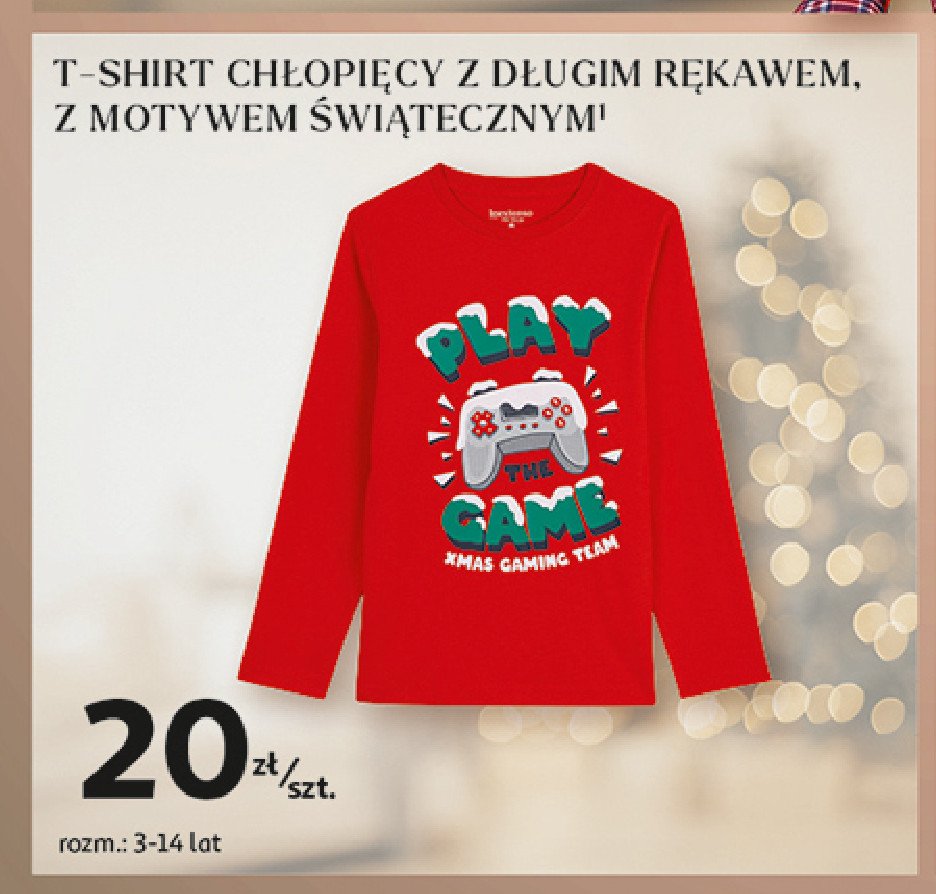 T-shirt świąteczny 3-14 lat Auchan inextenso promocja w Auchan