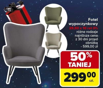 Fotel wypoczynkowy 90 x 90 x 10 cm różne rodzaje promocja w Carrefour
