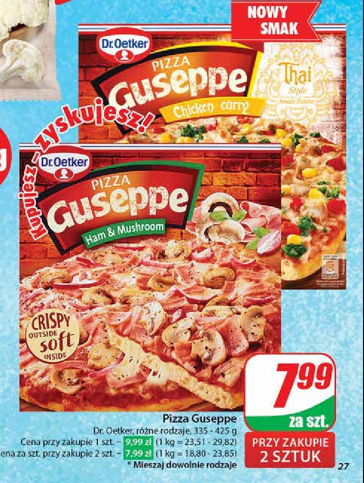 Pizza z  szynką i pieczarkami Dr. oetker guseppe promocja