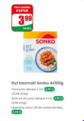 Ryż basmati 4x100g promocja w Dino