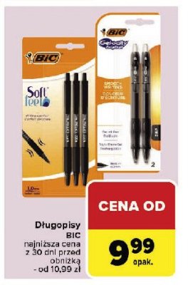 D艂ugopis 偶elowy original czarne Bic gelocity promocja