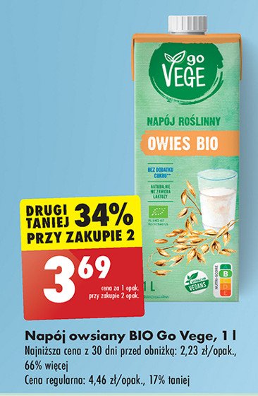 Napój owsiany bio Govege promocja