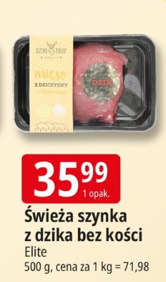 Świeża szynka z dzika bez kości Elite promocja w Leclerc