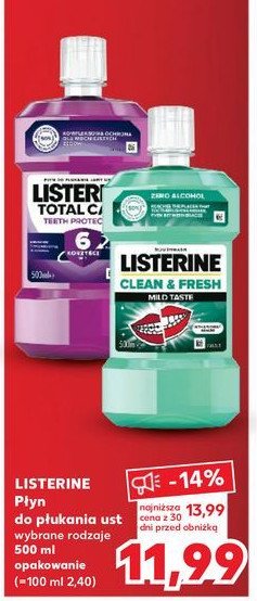 Płyn do płukania ust Listerine clean & fresh promocja