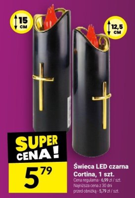 Świeca LED czarna Cortina promocja w Twój Market