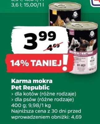 Karma mokra Pet Republic promocja w Netto