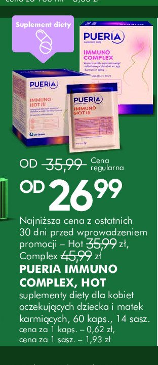 Tabletki immuno hot PUERIA promocja