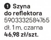 Szyna do reflektora 1m czarna promocja w Castorama