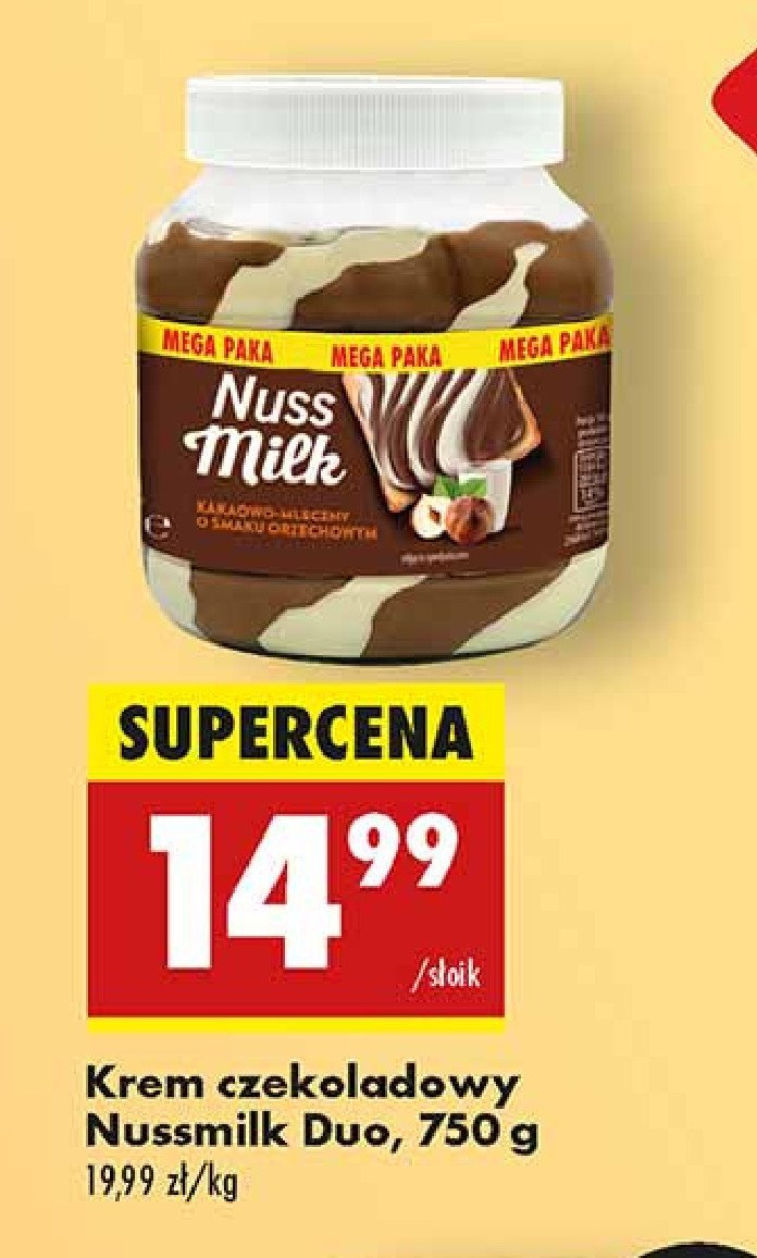 Krem kakaowo - orzechowy Nussmilk promocja w Biedronka