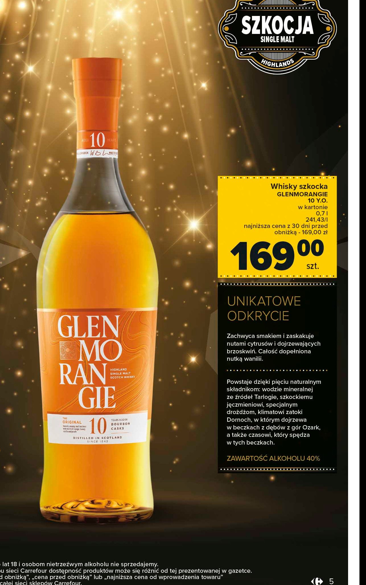 Whisky GLENMORANGIE 10 YO promocja