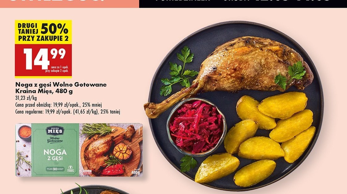 Noga z gęsi wolno gotowane Kraina mięs promocja