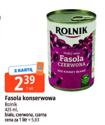 Fasola konserwowa czerwona Rolnik promocja w Leclerc