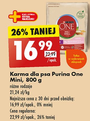 Karma dla psa delicate mini łosoś i ryż Purina one promocja