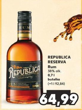 Rum Republica reserva dark promocja