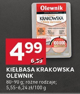 Kiełbasa krakowska Olewnik 80-90g promocja w Stokrotka