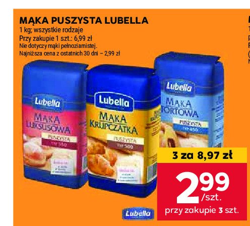 Mąka tortowa Lubella promocja w Stokrotka