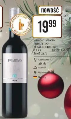 Wino Cin&Cin Primitivo Bezalkoholowe promocja w Dino