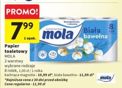 Papier toaletowy MOLA 2 warstwy wybrane rodzaje promocja w Intermarche
