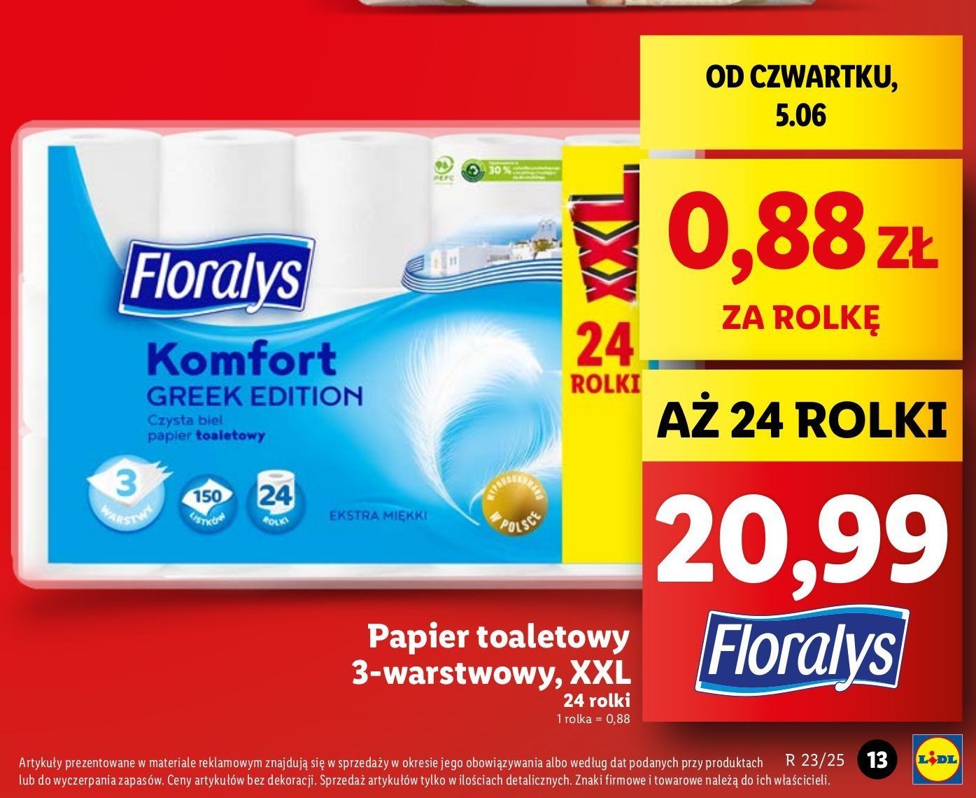 Papier toaletowy komfort winter edition Floralys promocja w Lidl