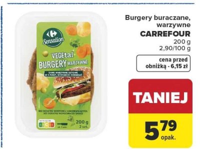 Burgery buraczane, warzywne Carrefour promocja w Carrefour Market