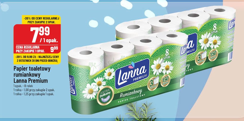 Papier toaletowy rumiankowy Lanna promocja