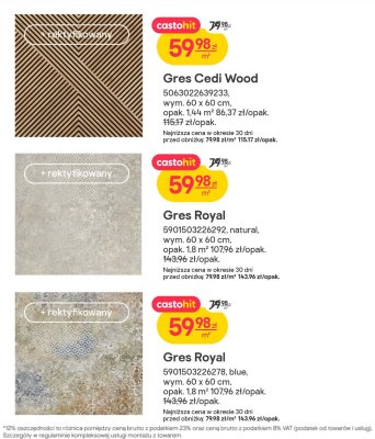 Gres Cedi Wood, wym. 60 x 60 cm, opak. 1,44 m² promocja w Castorama