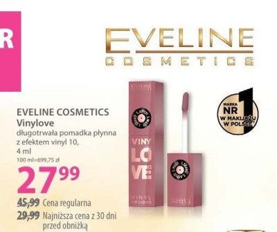 Pomadka EVELINE COSMETICS Vinylove długotrwała z efektem vinyl promocja w Hebe