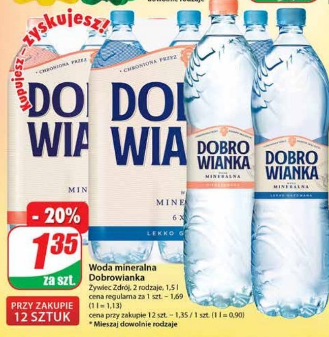 Woda lekko gazowana Dobrowianka promocja