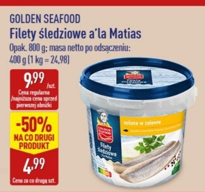 Filety śledziowe GOLDEN SEAFOOD a'la Matias promocja w Aldi
