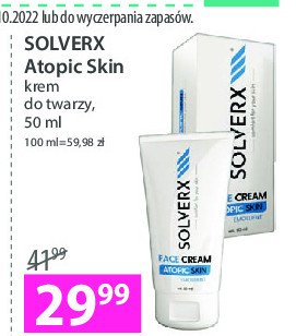 Krem do twarzy atopic skin spf50 Solverx promocja